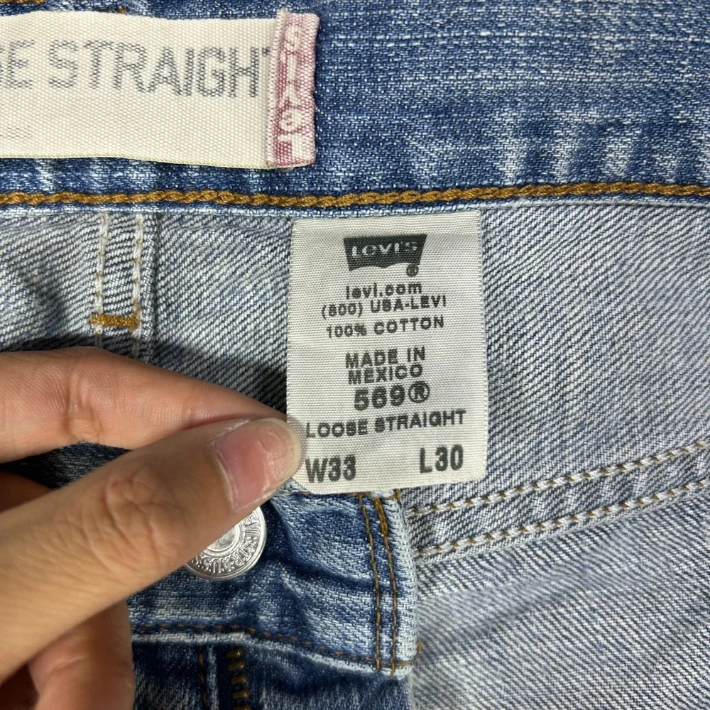 Levi's 569 Loose Straight‎ Jeans Men's Blue Denim Classic Straight - 32X28.5